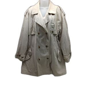 Eddie Bauer Womans XL Classic Trench/ Rain/Storm Coat. Cream Color. Dry Clean..